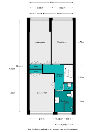 Plattegrond - Plataanstraat 9, 4793 BA Fijnaart - Plataanstraat 9 - 2e verdieping - 2D.jpg